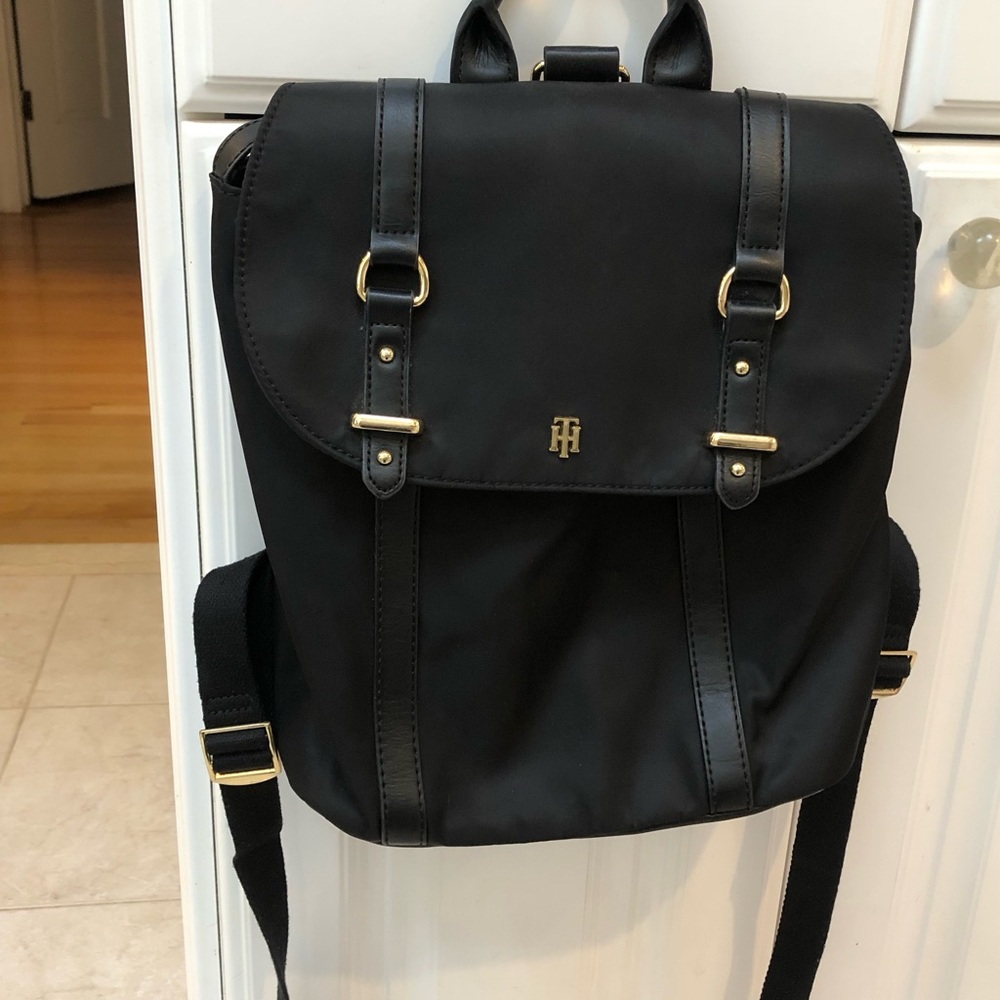 Tommy Hilfiger Black Canvas  Backpack